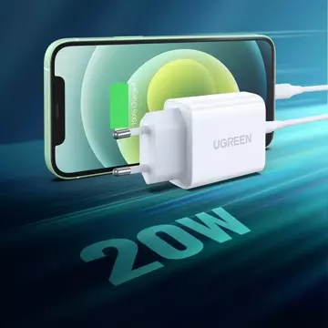 Зарядний пристрій UGREEN USB Power Delivery 3.0 Quick Charge 4.0 20W 3A білий (60450)