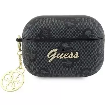 Захисний чохол для навушників Guess GUAP2G4GSMK for Apple AirPods Pro 2 cover black/black 4G Charm Collection