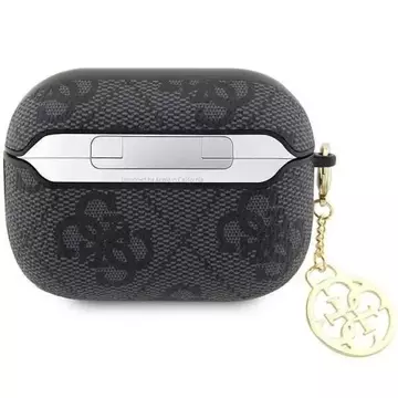 Захисний чохол для навушників Guess GUAP2G4GSMK for Apple AirPods Pro 2 cover black/black 4G Charm Collection