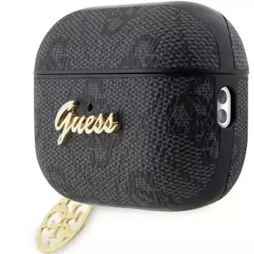 Захисний чохол для навушників Guess GUAP2G4GSMK for Apple AirPods Pro 2 cover black/black 4G Charm Collection