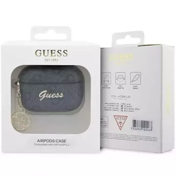 Захисний чохол для навушників Guess GUAP2G4GSMK for Apple AirPods Pro 2 cover black/black 4G Charm Collection