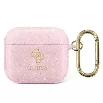 Захисний чохол для навушників Guess for AirPods 3 cover pink/pink Glitter Collection