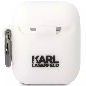 Захисний чохол для навушників Karl Lagerfeld для AirPods 1/2 кришка білий/білий Силікон Karl