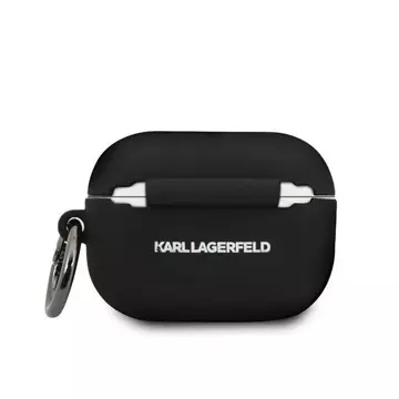 Захисний чохол для навушників Karl Lagerfeld KLACAPSILGLBK for Apple AirPods Pro cover black/black Silicone Ikonik