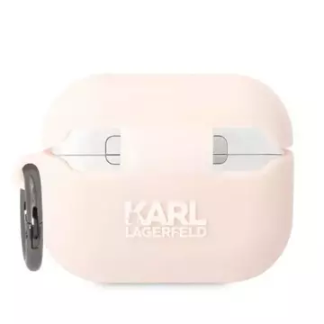 Захисний чохол для навушників Karl Lagerfeld KLAPRUNIKP for Apple AirPods Pro cover рожевий/рожевий Silicone Karl Head 3D