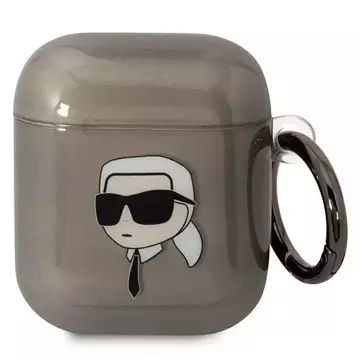 Захисний чохол для навушників Karl Lagerfeld for AirPods 1/2 cover black/black Karl`s Head