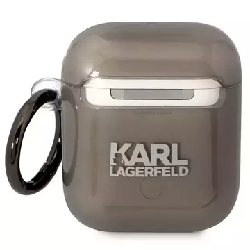 Захисний чохол для навушників Karl Lagerfeld for AirPods 1/2 cover black/black Karl`s Head