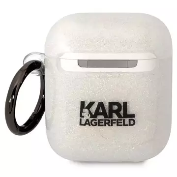 Захисний чохол для навушників Karl Lagerfeld for Airpods 1/2 cover прозорий Gliter Karl