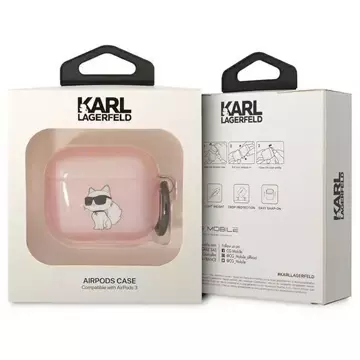 Захисний чохол для навушників Karl Lagerfeld for Airpods 3 cover pink/pink Ikonik Choupette