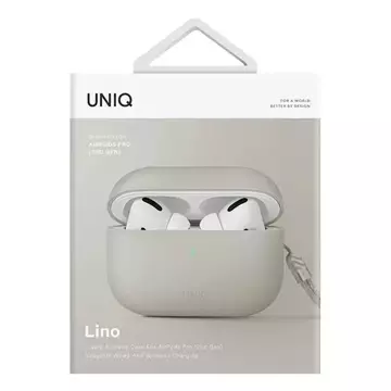 Захисний чохол для навушників UNIQ Lino AirPods Pro 2 gen Silicone beige/beige ivory