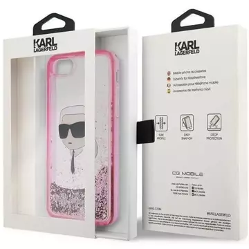 Захисний чохол для телефону Karl Lagerfeld KLHCI8LNKHCP для Apple iPhone 7/8/ SE 2020/2022 pink/pink hardcase Glitter Karl Head