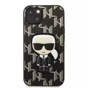 Захисний чохол для телефону Karl Lagerfeld KLHCP13MPMNIKBK для Apple iPhone 13 6.1" hardcase чорний/чорний Monogram Ikonik Patch