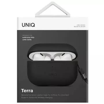 Захисний чохол для UNIQ Terrado AirPods Pro 2-го покоління Genuine Leather black/dallas black