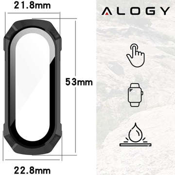 Захисний чохол 2 в 1 з вбудованим склом для Xiaomi Mi Band 7 / 7 NFC Alogy Classic Case Black