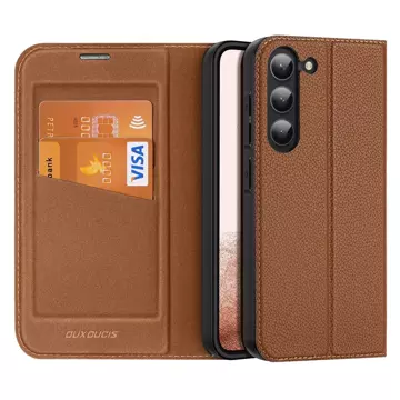 Захисний чохол Dux Ducis Skin X2 для Samsung Galaxy S23 фліп кейс гаманець підставка коричневий