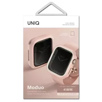 Захисний чохол UNIQ Moduo для Apple Watch Series 4/5/6/7/8/SE 40/41 мм рожево-білий/рум'яно-білий