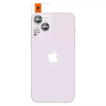 Захист камери із загартованого скла Spigen Optik.Tr "EZ FIT" Camera Protector 2-PACK for Apple iPhone 14 / 14 Plus PURPLE