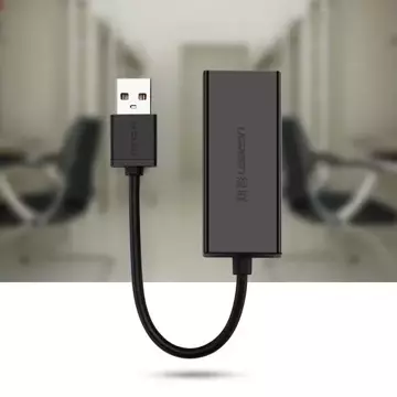 Зовнішня мережева карта UGREEN RJ45 - USB 2.0 100 Mbps Ethernet black (CR110 20254)