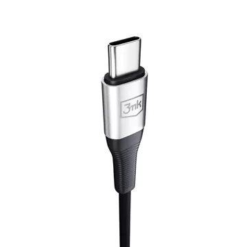 Кабель-аудіоперехідник USB-C Type C to Mini Jack 3.5mm кабель 1m 3mk AUX Cable black and silver
