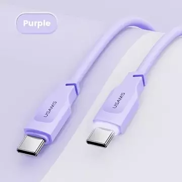 Кабель для швидкого заряджання USMAS USB-C – USB-C PD 1,2 м, фіолетовий