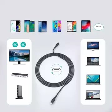 Кабель для швидкої зарядки Choetech USB Type C - USB Type C 3.2 Gen 2 100W Power Delivery 2m black (XCC-1007)