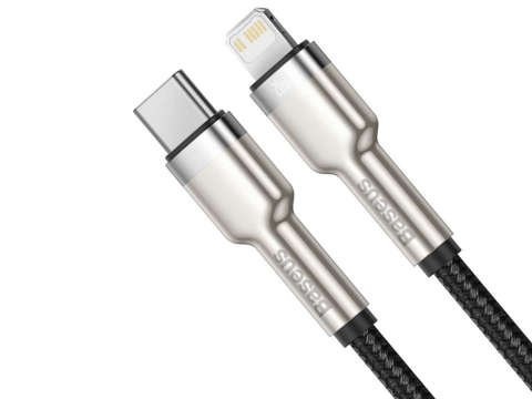 Кабель 1m Baseus Metal przewód USB-C Type C na Lightning PD 20W Black