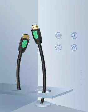 Кабель 2м UGREEN HDMI 2.0 19 pin 4K 60Hz 30AWG чорний (10129)