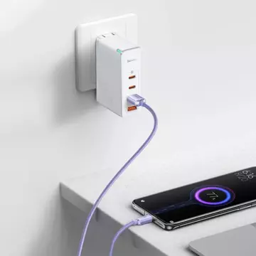 Кабель Baseus Crystal Shine Series Кабель USB для швидкої зарядки та передачі даних USB Type A - USB Type C 100W 1.2m фіолетовий (CAJY000405)