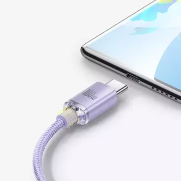 Кабель Baseus Crystal Shine Series Кабель USB для швидкої зарядки та передачі даних USB Type A - USB Type C 100W 1.2m фіолетовий (CAJY000405)