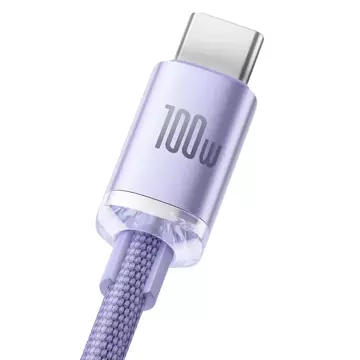 Кабель Baseus Crystal Shine Series Кабель USB для швидкої зарядки та передачі даних USB Type A - USB Type C 100W 1.2m фіолетовий (CAJY000405)