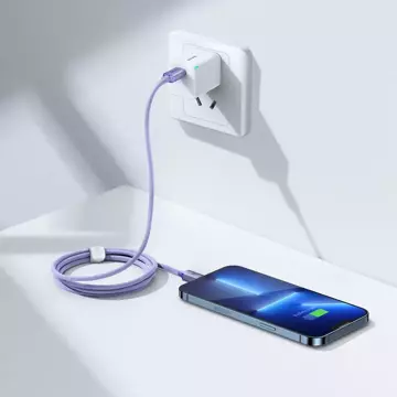 Кабель Baseus Crystal Shine Series Кабель USB для швидкої зарядки та передачі даних USB Type C - Lightning 20W 1.2m purple (CAJY000205)