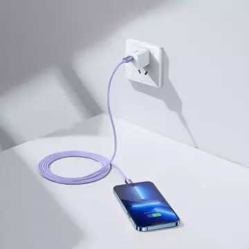 Кабель Baseus Crystal Shine Series Кабель USB для швидкої зарядки та передачі даних USB Type C - Lightning 20W 2m purple (CAJY000305)