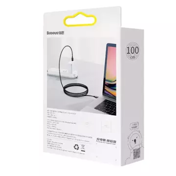 Кабель Baseus Superior USB Type C - кабель USB Type C для швидкої зарядки Швидка зарядка / Подача живлення / FCP 100 Вт 5 A 20 В 1 м чорний (CATYS-B01)