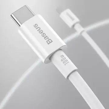 Кабель Baseus Superior USB Type C - USB Type C кабель швидкої зарядки Quick Charge / Power Delivery / FCP 100W 5A 20V 2m білий (CATYS-C02)