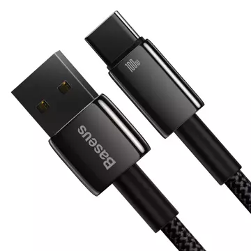 Кабель Baseus Tungsten Gold USB-A - USB-C 480Mb/s 100W 2m чорний (CAWJ000101)