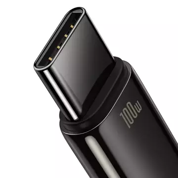 Кабель Baseus Tungsten Gold USB-A - USB-C 480Mb/s 100W 2m чорний (CAWJ000101)