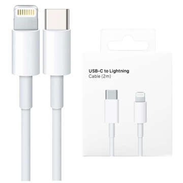 Кабель USB-C для Lightning до Apple iPhone iPad iPod 20W 2m BOX Білий