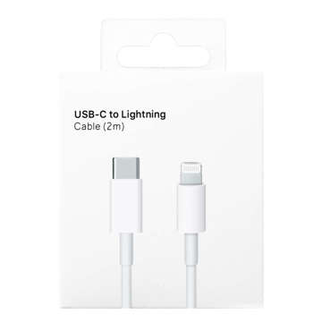 Кабель USB-C для Lightning до Apple iPhone iPad iPod 20W 2m BOX Білий