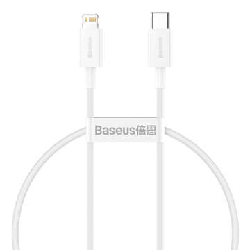 Кабель USB-C до серії Lightning Baseus Superior, 20W, PD, 0.25m (білий)