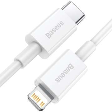 Кабель USB-C до серії Lightning Baseus Superior, 20W, PD, 0.25m (білий)