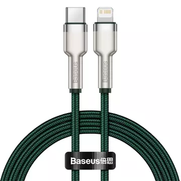 Кабель USB-C до Lightning Baseus Cafule, PD, 20 Вт, 1 м (зелений)