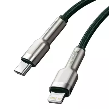 Кабель USB-C до Lightning Baseus Cafule, PD, 20 Вт, 1 м (зелений)