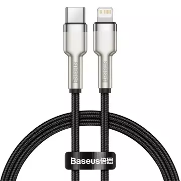 Кабель USB-C до Lightning Baseus Cafule, PD, 20W, 0,25m (чорний)