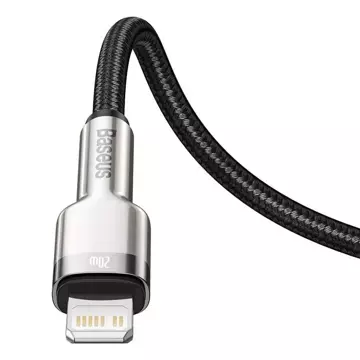 Кабель USB-C до Lightning Baseus Cafule, PD, 20W, 0,25m (чорний)