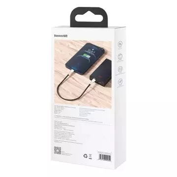 Кабель USB-C до Lightning Baseus Cafule, PD, 20W, 0,25m (чорний)