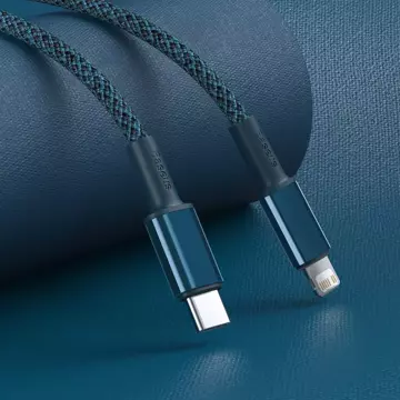 Кабель USB-C до Lightning Baseus High Density Braided, 20W, 5A, PD, 2m (niebieski)