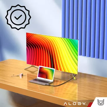 Кабель USB-C на HDMI адаптер Alogy HUB 4K 60HZ 200см 2м чорний