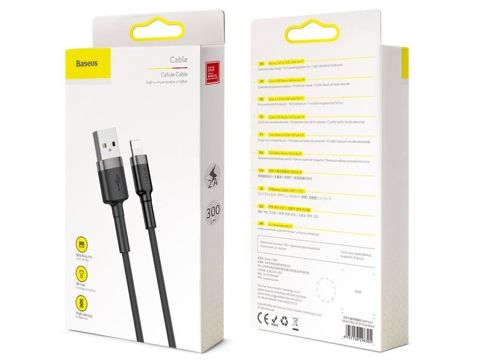 Кабель USB Lightning Baseus Cafule для iPhone, iPad, iPod 2A 3 м, чорний