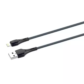 Кабель USB - Lightning LDNIO LS521, 1м (сіро-блакитний)