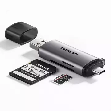 Кардрідер UGREEN SD / micro SD для USB 3.0 / USB Type C 3.0 сірий (50706)